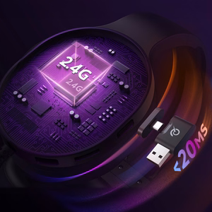 QCY Heroad V200 Tri-Mode Žaidimų Ausinės su 7.1 Garsu, 240h Baterija ir Nuimamu Mikrofonu - Juodos