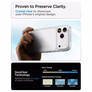 Spigen Ultra Hybrid dėklas iPhone 18 Pro / 17 Pro – skaidrus