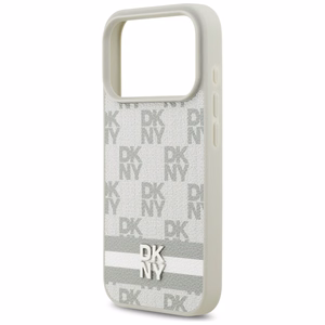 DKNY Checkered with Printed Stripes iPhone 17 Pro чехол - бежевый