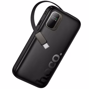 Hoco Power Bank 10000 mAh QC PD 20W with Retractable USB-C Cable Q51 black