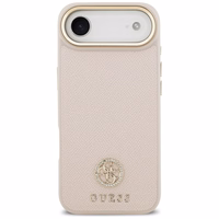 Guess Grained Strass Logo Magnetinis dėklas telefonui iPhone Air rožinė