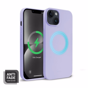 Crong Color Cover Magnetic dėklas, skirtas iPhone 14 Plus, suderinamas su MagSafe, violetinis