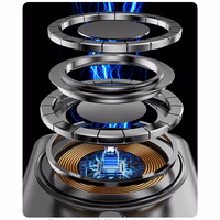 Dudao K29 10000mAh PD 20W Magnetinė išorinė baterija su metaliniu dėklu, stovu ir įmontuotais USB-C/Lightning kabeliais - pilka