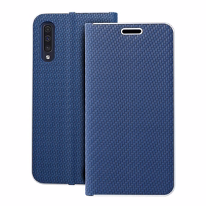 Dėklas telefonui LUNA Book Carbon SAMSUNG A50 mėlynas