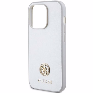 Guess Strass Metal Logo dėklas telefonui iPhone 15 Pro - sidabrinis