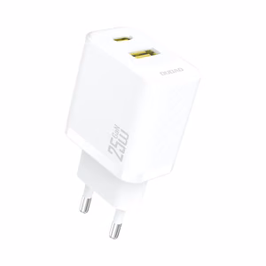 Dudao A26T GaN 25W USB-A, USB-C įkroviklis – baltas