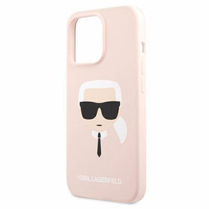 Karl Lagerfeld Silikoninis Karl`o galvos dėklas telefonui iPhone 13 Pro / 13 6.1" - šviesiai rožinis