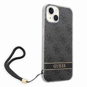 Guess GUOHCP14MH4STK iPhone 14 Plus 6.7" чёрный/чёрный жёсткий чехол 4G Print Strap