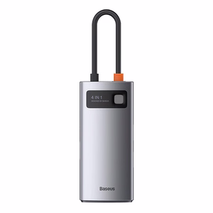 Šakotuvas 4in1 Baseus Metal Gleam Series, USB-C į USB 3.0 + USB 2.0 + HDMI + USB-C PD