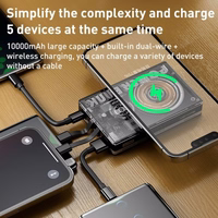 Išorinė baterija WK Design "WP-331" juodas 10000mAh (Wireless Charge 15W / PD 20W / QC3.0 22.5W)