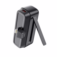 XO power bank mini PR244 20W 5000 mAh su "Lightning" jungtimi, juodas