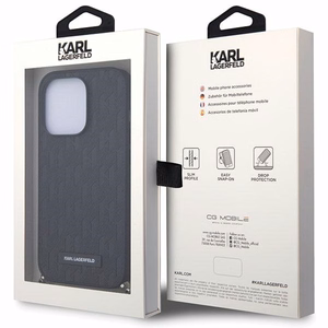 Karl Lagerfeld KLHCP14LSACKLHPK iPhone 14 Pro 6.1" juodas/juodas hardcase Saffiano Monograma Grandinė