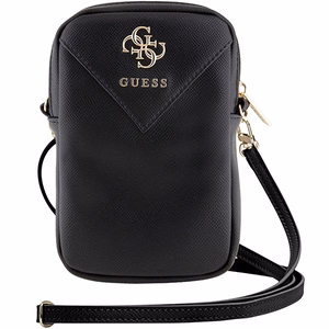 Guess rankinė GUWBZPGSTEGK juoda/juoda Zip Triangle 4G