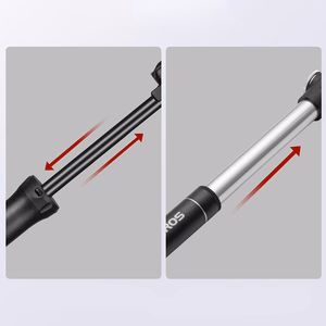ROCKBROS TM-1701P 80 PSI Mini Bicycle Pump for Presta and Schrader Valves - Black