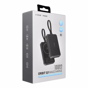 X-ONE Orbit Magcharge išorinė baterija, suderinama su MagSafe, 10000mAh, juoda