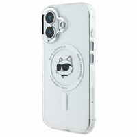 Karl Lagerfeld IML Metal Choupette Head magnetinis dėklas telefonui iPhone 16 Plus - baltas