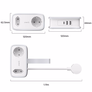 Orico AP3 65W GaN 6in1 maitinimo blokas 2x AC + 2x USB-A + 2x USB-C - baltas