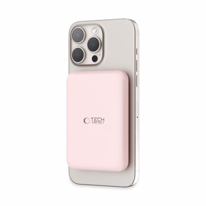 Tech-Protect LifeMag PB10 išorinė baterija su MagSafe 5000mAh 15W USB-C jungtimi - rožinė + USB-C kabelis