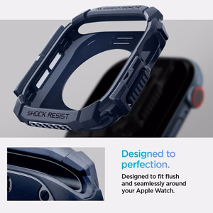 Spigen Rugged Armor dėklas Apple Watch 10 46mm laikrodžiui - tamsiai mėlynas