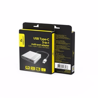 Gembird A-CM-COMBO3-05 USB C tipo 3 viename daugiaprievadis adapteris (USB prievadas + HDMI + USB-C vaizdo įrašymo įrenginys), kosminės pilkos spalvos