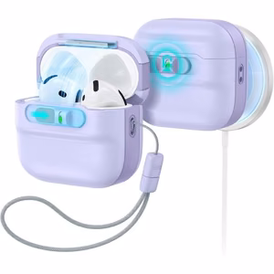 ESR Pulse HaloLock MagSafe  Apple AirPods 4 / 5 dėklas, violetinis