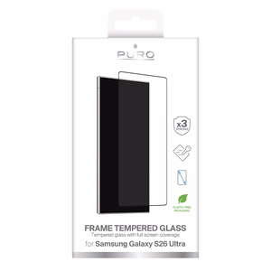 Puro Frame grūdintas stiklas skirtas Samsung Galaxy S26 Ultra - su juodu rėmeliu