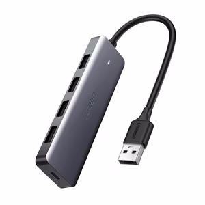 Ugreen USB hub - 4x USB 3.2 Gen 1 with micro USB power port gray (CM219 50985)