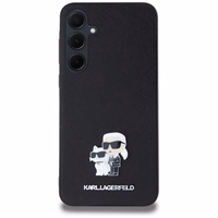 Karl Lagerfeld Saffiano Karl&Choupette Pin dėklas Samsung Galaxy A35 - juodas