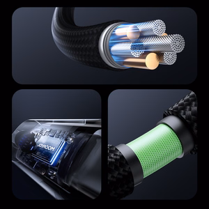 Joyroom S-A16 Pro Prism serijos 30W USB-C - Lightning kabelis su ekranu 1,2 m - juodas