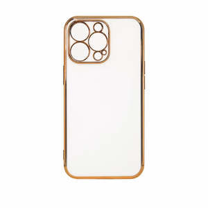 Lighting Color dėklas telefonui Xiaomi Redmi Note 11 Pro gelinė apsauga su auksiniu rėmeliu balta