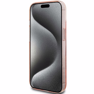 Hello Kitty žiedinis stovas blizgus Electrop Logo magnetinis dėklas telefonui iPhone 15 Pro Max - rožinis
