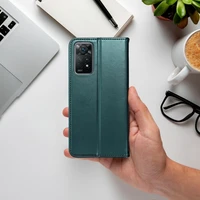 SMART MAGNETO knygos tipo dėklas telefonui XIAOMI Redmi Note 13 Pro 5G, tamsiai žalias