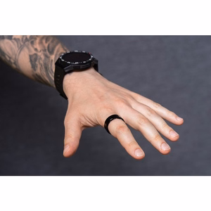 Smart Ring R11M - išmanusis žiedas iš plieno su įkrovimo stotele dydis 8 (18,1mm) juodas