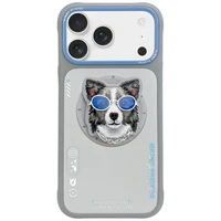 Nimmy Glasses Cool Dog magnetinis dėklas telefonui iPhone 17 Pro - pilkas