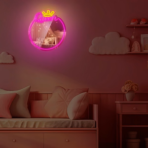 Neon MIRROR LED QUEEN warm baltas rožinis FMNE04 Forever Light