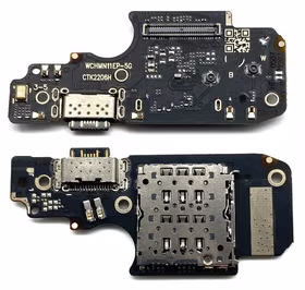 Lanksčioji jungtis Xiaomi Poco X4 Pro 5G su įkrovimo kontaktu ir mikrofonu, SIM kortelės kontaktu originali (service pack)