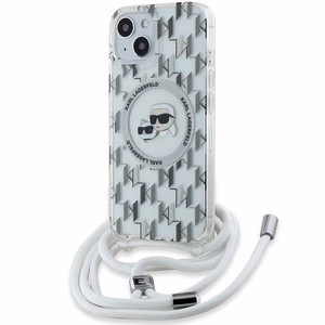 Karl Lagerfeld IML Crossbody Monogram Karl & Choupette Head Magnetinis dėklas telefonui iPhone 15 / 14 / 13 – permatomas
