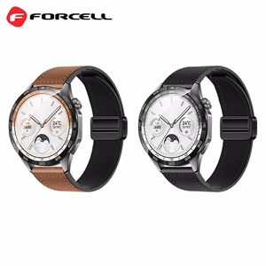 FORCELL F-DESIGN FS20 magnetinis ekologiškos odos dirželis SAMSUNG laikrodžiui 22 mm rudas spalvos
