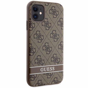 Guess GUHCN61P4SNW iPhone 11 / Xr rudas kietasis dėklas 4G Stripe