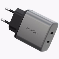 Tinklo įkroviklis Energea Ampcharge GaN45 2xUSB-C PD/PPS/QC3.0 45W pilkas