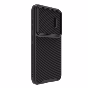 Nillkin Sintetinio pluošto S dėklas Samsung Galaxy S23+, kameros dangtelis, juodas