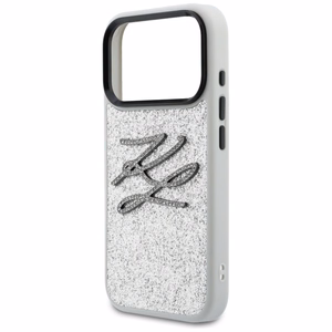 Karl Lagerfeld IML Glitter KL Diamond Logo dėklas for iPhone 17 Pro - sidabrinis