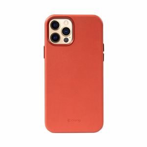 Crong Essential Cover Magnetic dirbtinės odos dėklas, skirtas iPhone 12 Pro Max, su MagSafe, raudonas