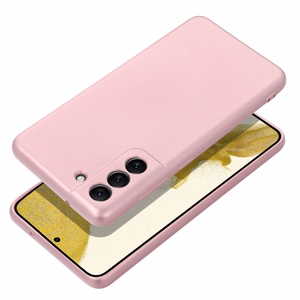 Metalinės išvaizdos dėklas telefonui SAMSUNG S26 rožinis