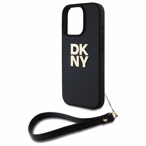 DKNY Wrist Strap Stock Logo dėklas telefonui iPhone 16 Pro Max - juodas