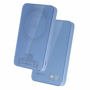 Blavec BJ-04 10000 mAh plonas magnetinis išorinis akumuliatorius su „MagSafe“, 13,5 mm, USB-C, 22,5 W, 3 viename (PBBJ04-MC5LB) (spalva: šviesiai mėlyna; stiklo apdaila)