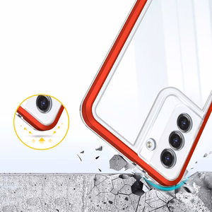 Skaidrus 3in1 dėklas Samsung Galaxy S21 + 5G (S21 Plus 5G) rėmelio gelis raudonas