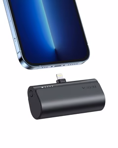 Powerbank Veger PlugOn (W0556P) PD QC3.0 3A 20W 5000 mAh with built-in Lightning connector black