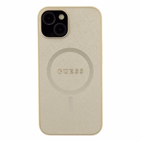Guess GUHMP15MPSAHMCB iPhone 15 Plus 6.7" auksinis/auksinis kietas dėklas Saffiano MagSafe
