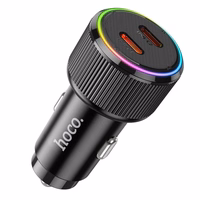 Automobilinis įkroviklis Hoco 2 x USB C QC PD 50W NZ14B juodas